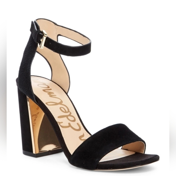 Sam Edelman Shoes - SAM EDELMAN 'Synthia' Suede Leather Sandal BLACK SZ 9.5